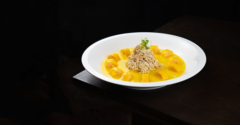 Peruvian Aji Amarillo Pasta with Crispy Halloumi and Corn Salsa