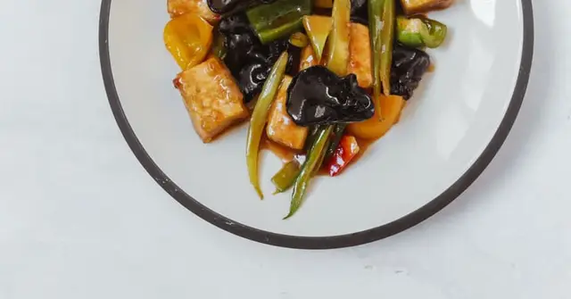 Asian Tofu Stir-Fry with Red Pepper, Broccoli and Mushrooms