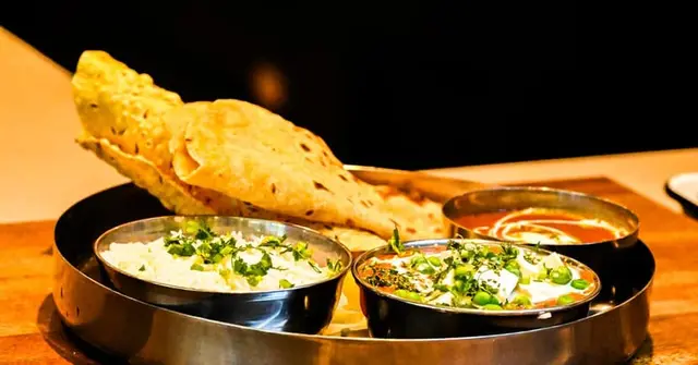 Indian Paneer and Spinach Curry with Cumin Rice
