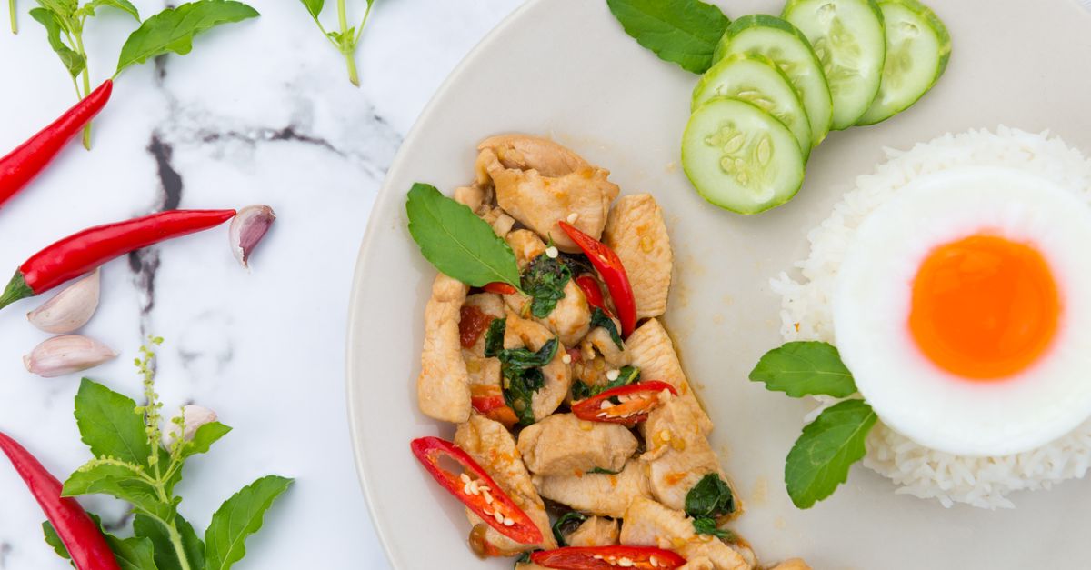 Thai Holy Basil Tofu Stir-Fry with Snake Beans & Chilli