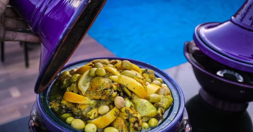 Moroccan Chicken Tagine with Apricots and Almonds