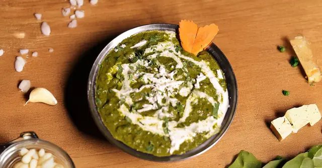 Paneer and Spinach Curry with Cumin Rice