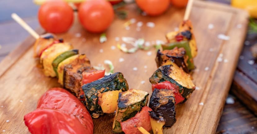 Halloumi & Vegetable Skewers with Lemon-Herb Couscous
