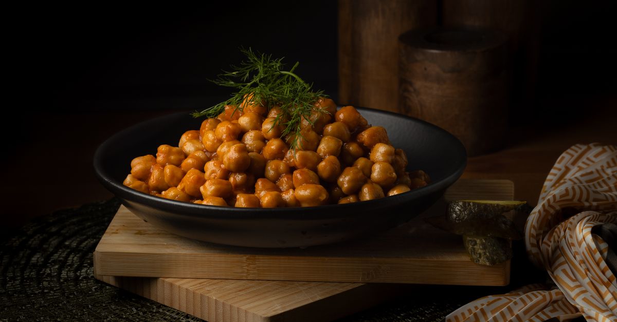 Harissa Cod with Chickpea and Tomato Stew