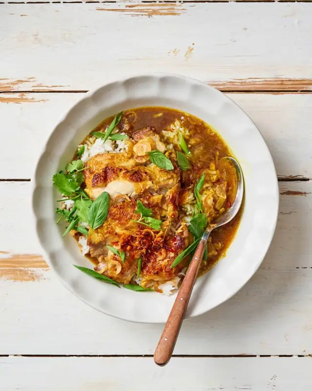 Golden Lemongrass Chicken Brothy Rice