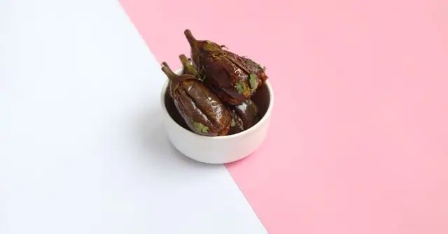 Lentil & Harissa Stuffed Aubergine with Garlicky Tahini Yogurt