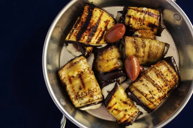 Za'atar Stuffed Aubergine with Tahini Drizzle