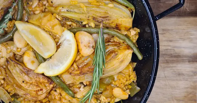 Braised Fennel and Butter Bean Gratin with Lemon Pangrattato