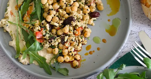 Mediterranean Chickpea Salad with Lemon Tahini Dressing