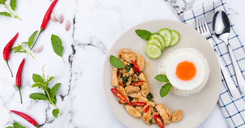 Thai Basil Chicken Stir-Fry with Jasmine Rice