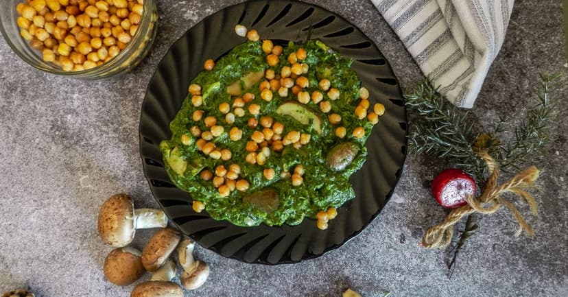 Spiced Chickpea & Spinach Stew with Crispy Garlic Oil & Feta