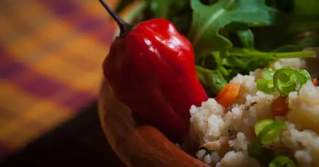 Smoky Paprika Halloumi & Roasted Pepper Couscous with Crispy Chickpeas