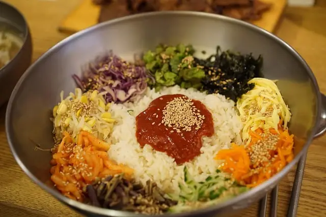 Korean Gochujang Tofu Bibimbap Bowl