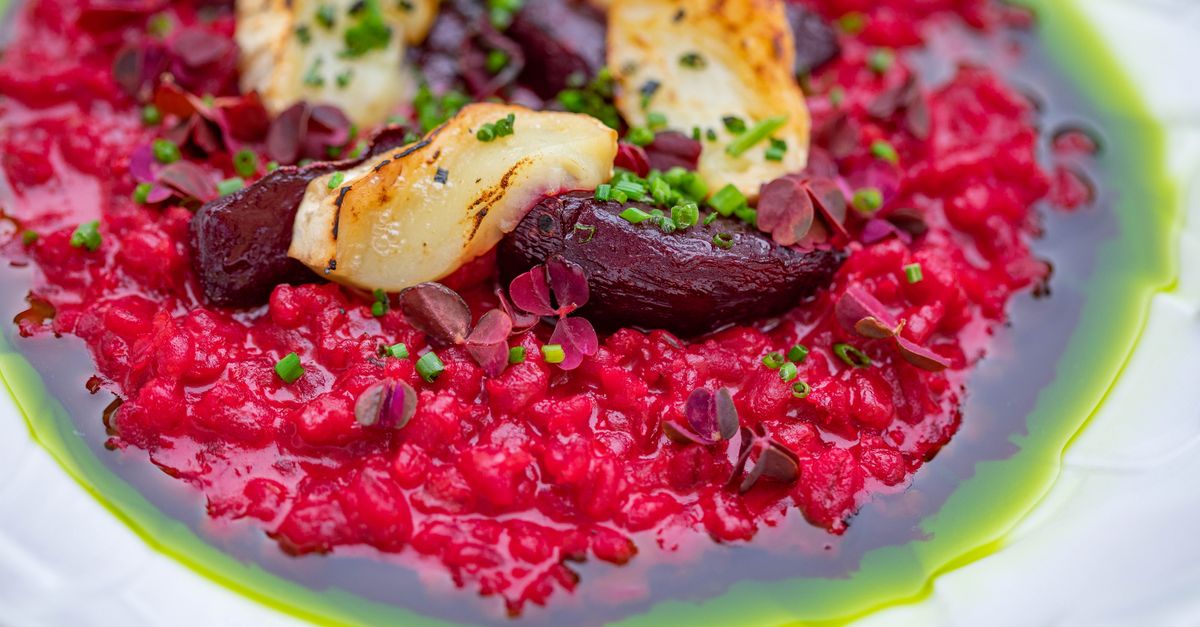 Halloumi and Roasted Vegetable Couscous with Lemon-Tahini Dressing