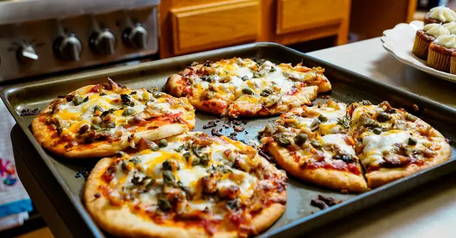 White Bean, Roasted Pepper and Mozzarella Flatbreads