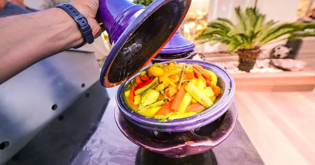 Spiced Halloumi and Aubergine Tagine with Almond Couscous