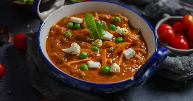 Indian Spiced Paneer and Pea Curry
