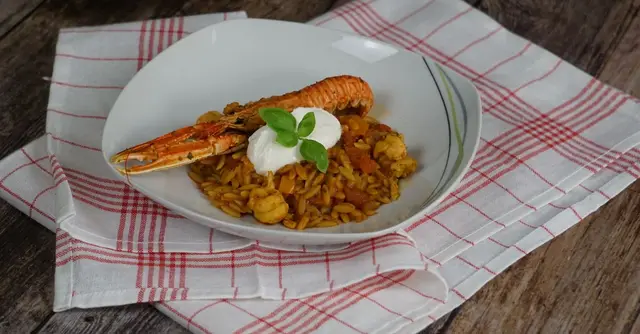 Italian Baked Orzo with Roasted Vegetables, Ricotta & Herbs