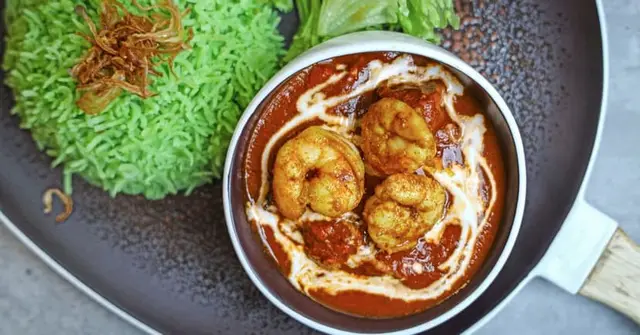 Thai Green Curry Prawns with Jasmine Rice and Pak Choi