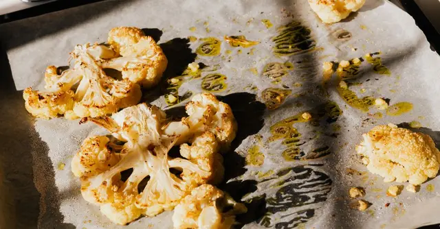Harissa Roasted Cauliflower Steaks with Tangy Tahini Yoghurt