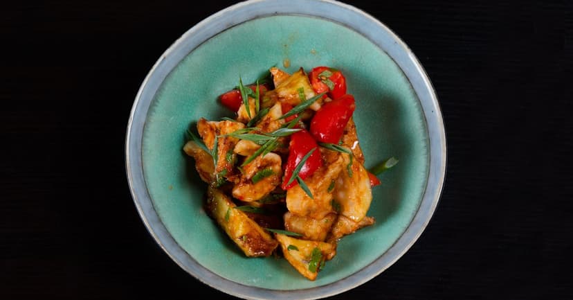 Korean Gochujang Chicken Stir-Fry with Crispy Rice and Sesame
