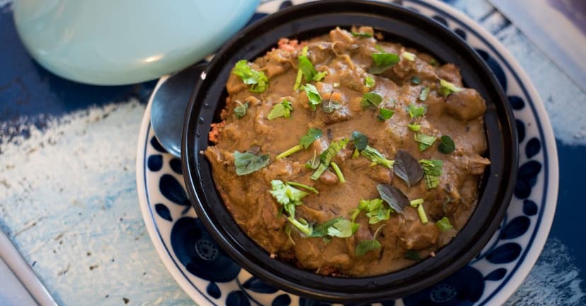 Spiced Lentil and Aubergine Tagine with Giant Couscous