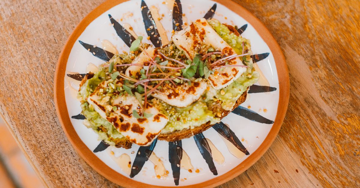 Harissa Halloumi and Cauliflower Traybake with Whipped Feta