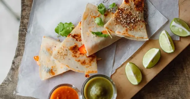 Spiced Black Bean and Pepper Quesadillas with Avocado Salsa