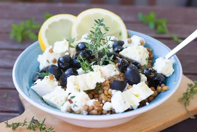 Warm Spiced Puy Lentil Salad with Whipped Feta