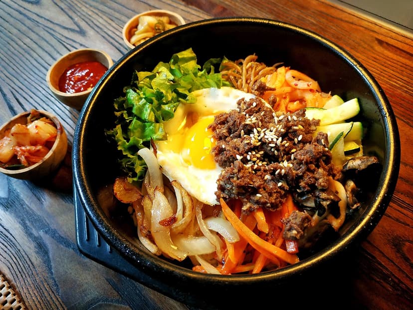 Korean Gochujang Tofu Bibimbap-Style Bowl with Sesame Greens
