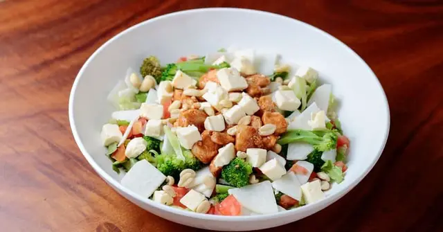 Warm Halloumi & Charred Broccoli Salad with Tahini Dressing