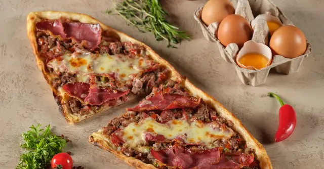 Turkish Lamb Pide with Herbed Yogurt and Roasted Vegetables