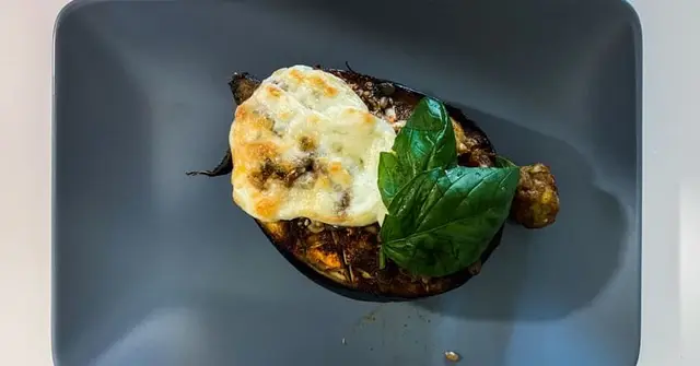 Baked Aubergine Parmigiana with Garlic Tomato Sauce