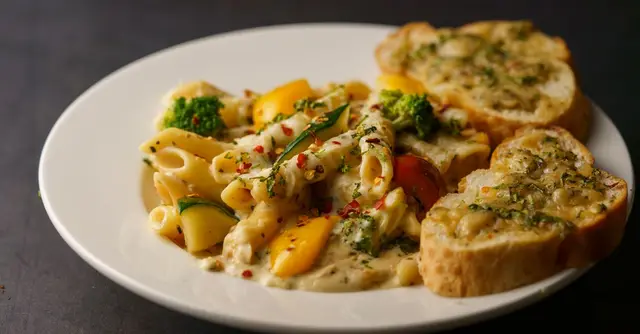 Italian Grilled Vegetable Pasta with Walnut and Herb Sauce