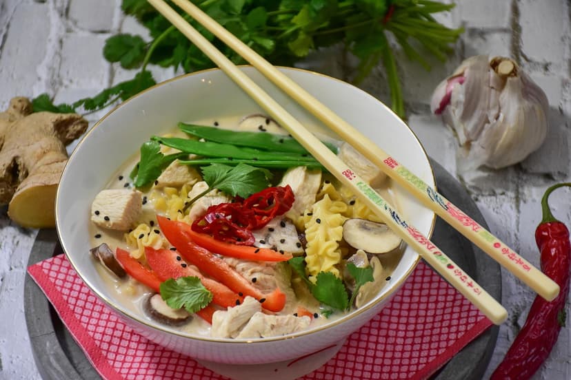 Thai Coconut Noodle Soup with Vegetables