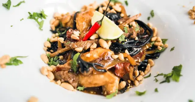 Spicy Peanut Noodles with Charred Broccoli