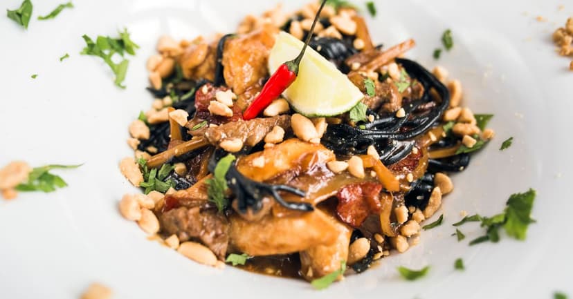 Spicy Peanut Noodles with Charred Broccoli