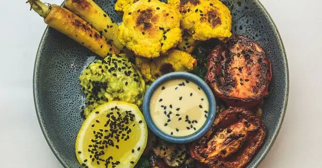 Roasted Cauliflower & Freekeh Bowl with Tahini Dressing