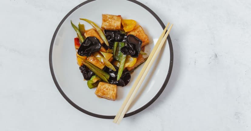 Asian Sesame Tofu Stir-fry with Broccoli and Red Pepper