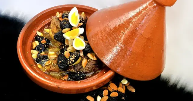 Moroccan Spiced Chicken Tagine with Apricots and Almonds