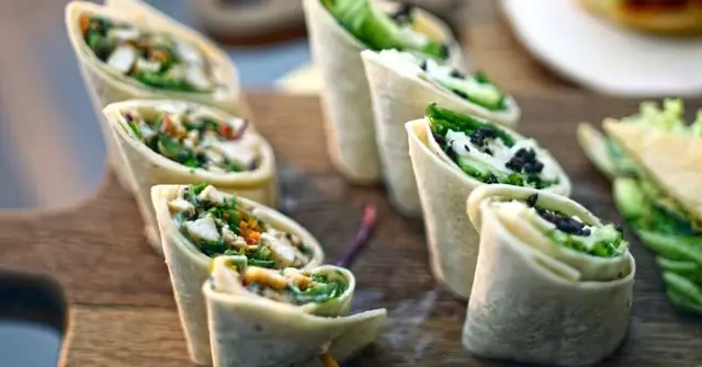 Asian Tofu & Crispy Vegetable Wraps with Sriracha-Lime Dressing