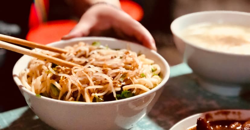 Vegetarian Dan Dan Noodles with Sesame Sauce