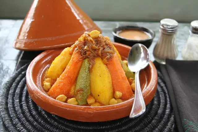 Moroccan Chickpea and Sweet Potato Tagine with Apricots