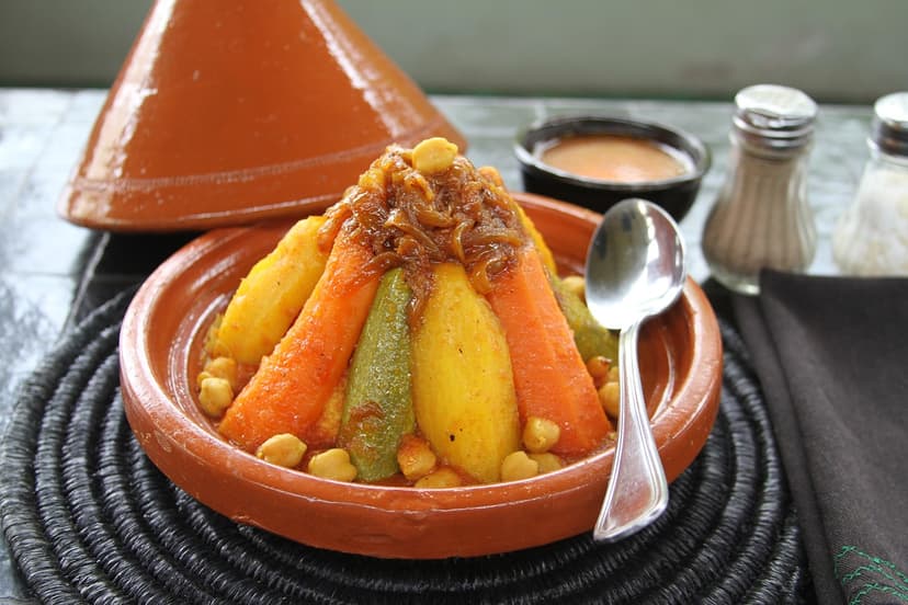 Moroccan Chickpea and Sweet Potato Tagine with Apricots