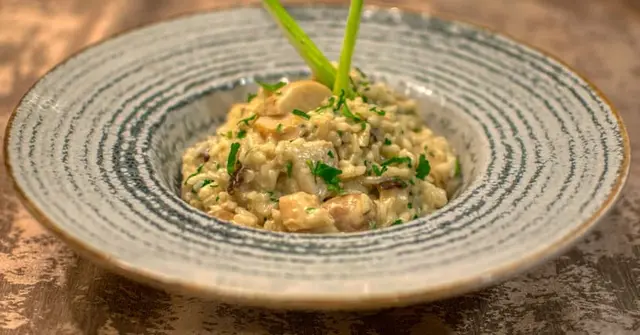 Wild Mushroom Risotto with Truffle Oil and Parmesan