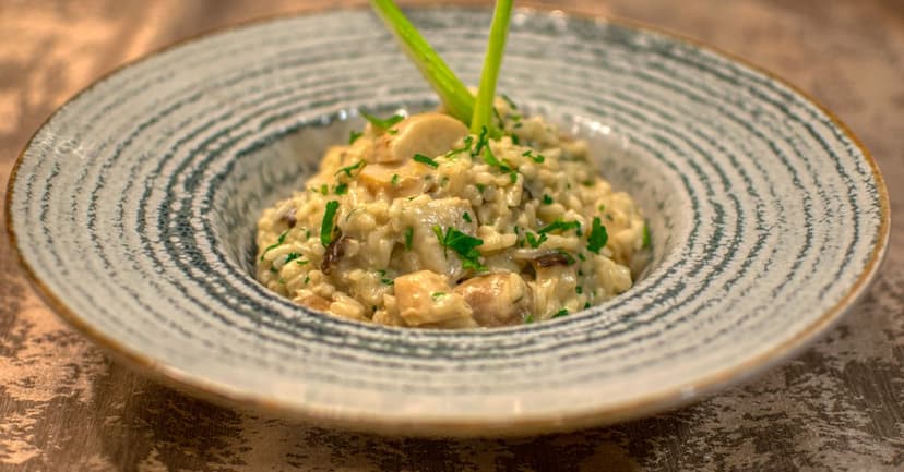 Wild Mushroom Risotto with Truffle Oil and Parmesan