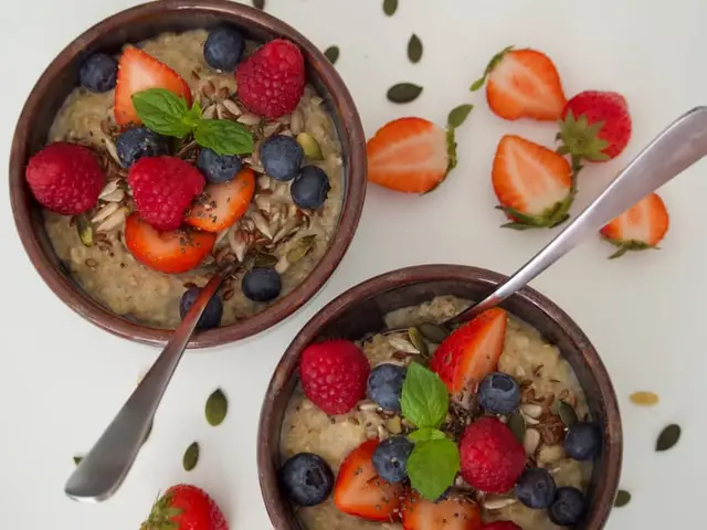 Oat and Blueberry Breakfast Bowl with Pumpkin Seeds