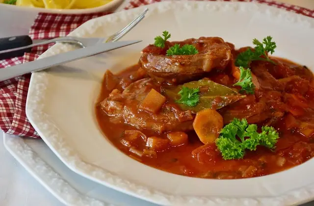 Italian Osso Buco Style Beef with Saffron Risotto