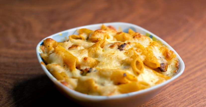 Baked Penne with Roasted Aubergine, Tomato & Ricotta